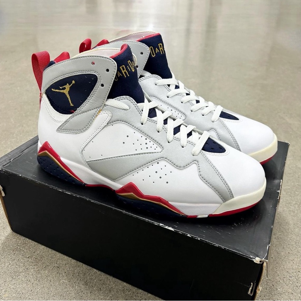 Size 10 - 2012 Air Jordan VII Retro Olympic in Deadstock condition.